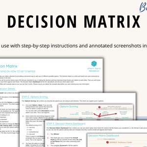 Decision Matrix 3 Options | Google Sheets Template | Project Management ...