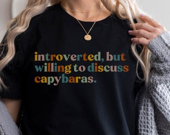 Capybara Shirt Funny Gift For Capybara Lovers Tshirts Capybara Mom T-Shirt Women Apparel Tee For Her Capybara Pet Owners Tee