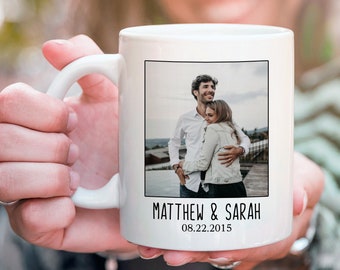 Personalized photo coffee mug, personalized anniversary photo mug, photo mug personalized, mug with photo and text, custom photo coffee mug