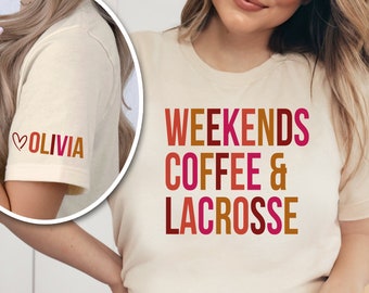 Custom Lacrosse Mom Shirt, Lacrosse Gifts for Parents, Game Day Lacrosse Player Son Shirts, Personalized Lacrosse Sweatshirt Custom Name
