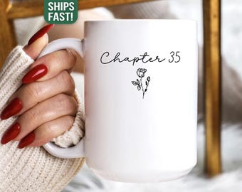 35th Birthday Mug Chapter 35 Floral Birth Month Custom 35th Birthday Gift for Women Turning 35 Year Old Birthday Present for Her 1990 Cup