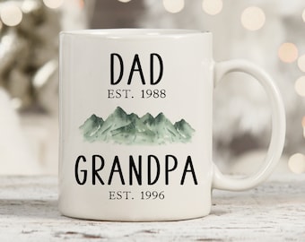 Dad Est Grandpa Est Mug, New Grandpa Mug, First Time Grandfather Mug, FIrst Time Grandpa Gift, New Grandfather, First Fathers Day Grandpa