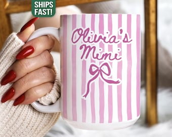 Mimi Gifts from Kids Custom Mimi Mug from Grandchildren Grandkids Name Mug Personalized Floral Mimi Cup Mimi Birthday Gift for Mimi Reveal
