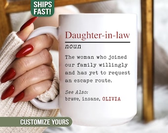 Daughter in Law Gifts, Future Daughter-in-law Wedding Gift from Mother In Law, Funny Daughter To Be Gift for Bride Mug, Sons Wife Birthday
