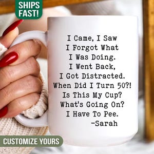 50th Birthday Gift Custom 50th Birthday Gifts for Sister Mug Funny Friend Birthday Gift Born in 1975 Mug Turning 50 Year Old Mug Fifty Cup