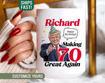 70th Birthday Gift Custom Gifts for Men Funny President Donald Trump Birthday Gifts for Dad Trump Great Grandpa Born in 1956 Turning 70 Cup