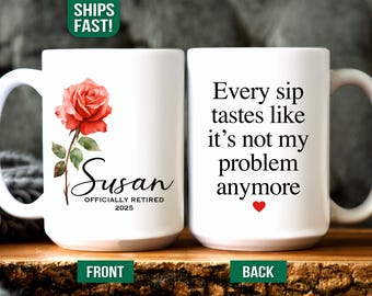 Custom Retiring Gift Funny Retirement Mug for Coworker Retired Boss Gift for Women Personalized Happy Retirement Gifts for Co Worker Cup