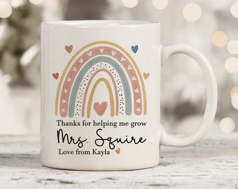 Appreciation Gifts For Teacher, Thank You Teacher Gift, Thanks For Helping Me Grow Mug, Gifts For Teachers, Teacher Appreciation Gift