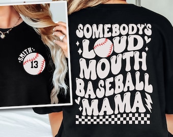 Camisetas personalizadas para mamás de béisbol, sudaderas para mamás de béisbol, camisetas de béisbol personalizadas, camisetas de mamás de béisbol con la boca abierta de alguien, camisetas para el día del juego.