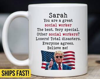 Custom Trump Social Worker Gifts for Social Worker Personalized Thank You School Social Work Appreciation Gift New Social Worker Msw Student