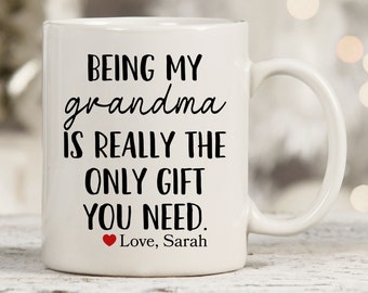 Personalized Grandma Gifts, Custom Grandma Mug, Gift For Grandma From, Funny Valentines Day Gift For Grandma, Birthday Grandma Mug
