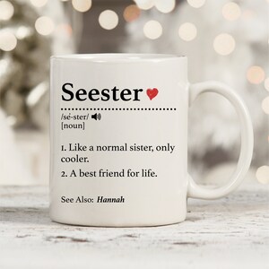 Sister Definition Mug, Seester Noun Mug, Personalized Sister Gift