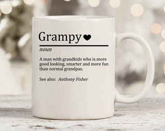 Grampy Definition Mug, Grampy Gift, Grampy Definition Coffee Mug, Father's Day Gift, Personalized Grampy Name Mug, Custom Grandpa Mug
