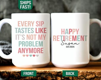 Custom Retiring Gift Funny Retirement Mug for Coworker Retired Boss Gift for Women Personalized Happy Retirement Gifts for Co Worker Cup