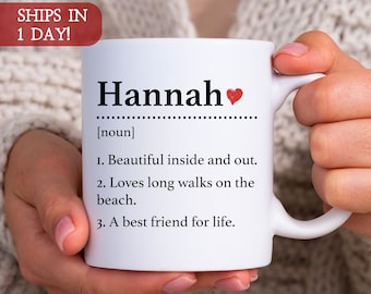 Personalized Name Definition Mug, Custom Daughter Gift, Name Meaning Mug For Mom, Best Friend Cup, Personalized Gifts for Women and Men