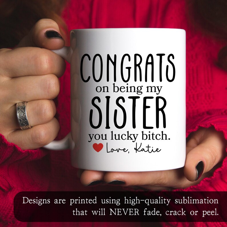 Sister Gift From Sister, Funny Sister Mug, Personalized Sister Gift Idea, Custom Sister Gift, Sister Cup, Sarcastic Gag Gift From Brother Bild 4
