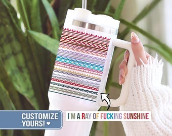 I'm a Ray of Fucking Sunshine 40z Tumbler Hidden Swear Message Gift Custom Sarcastic Gift for Women Funny Cup for Her F this Shit Travel Mug