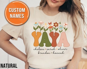 Custom Yaya Sweatshirt Personalized Yaya Shirt Grandkids Names Mothers Day Gift Idea Custom Grandma Crewneck Sweater Grandmother Yaya Gifts