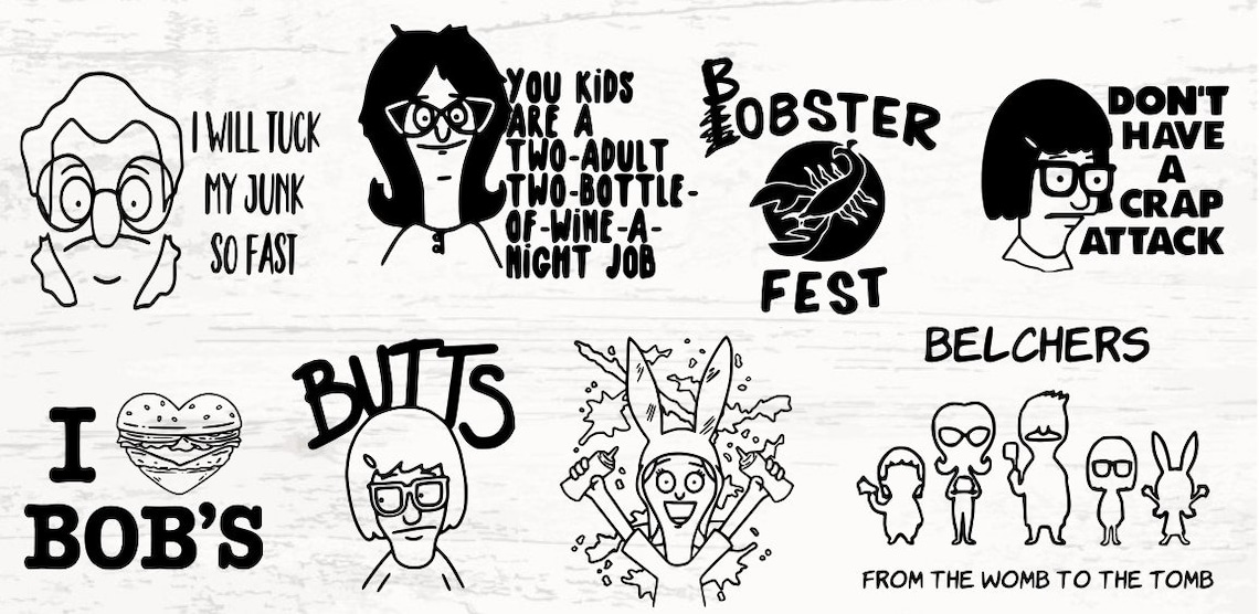 Bobs Burgers Svg Bob's Burgers Bob Burgers Svg Bundle Etsy