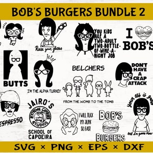 Bobs Burgers svg, Bob&#39;s Burgers, bob burgers, svg bundle, Louise Belcher, Cricut svg files, svg files, Tina Belcher, tv show svg, cricut
