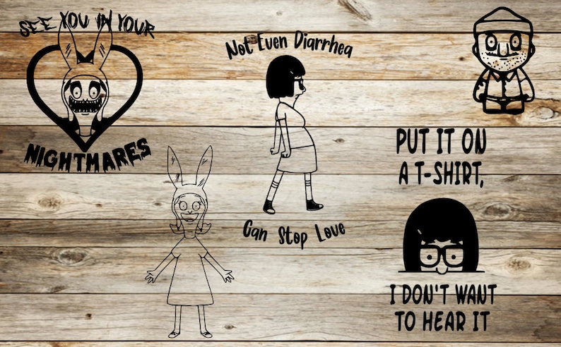 Bobs Burgers svg, Bob's Burgers, bob burgers, svg bundle, Louise Belcher, Cricut svg files, svg files, Tina Belcher, tv show svg, files svg image 7