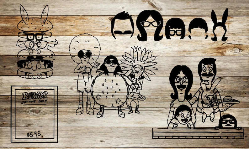 Bobs Burgers svg, Bob's Burgers, bob burgers, svg bundle, Louise Belcher, Cricut svg files, svg files, Tina Belcher, tv show svg, files svg image 2