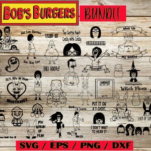 Bobs Burgers svg, Bob&#39;s Burgers, bob burgers, svg bundle, Louise Belcher, Cricut svg files, svg files, Tina Belcher, tv show svg, files svg