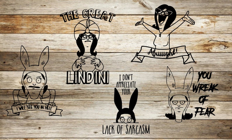 Bobs Burgers svg, Bob's Burgers, bob burgers, svg bundle, Louise Belcher, Cricut svg files, svg files, Tina Belcher, tv show svg, files svg image 6