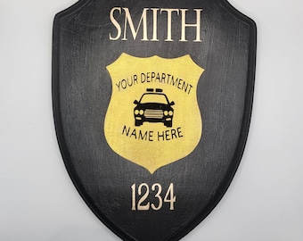 Personalisierte hölzerne Sheriff / Polizei Plakette: Strafverfolgung, Ersthelfer, Lehrer, Auszeichnung.