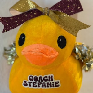 lucky ducky cheer/sport duck. Completely customizable with preferred colors and writing. Just message me and we’ll create the perfect duck!