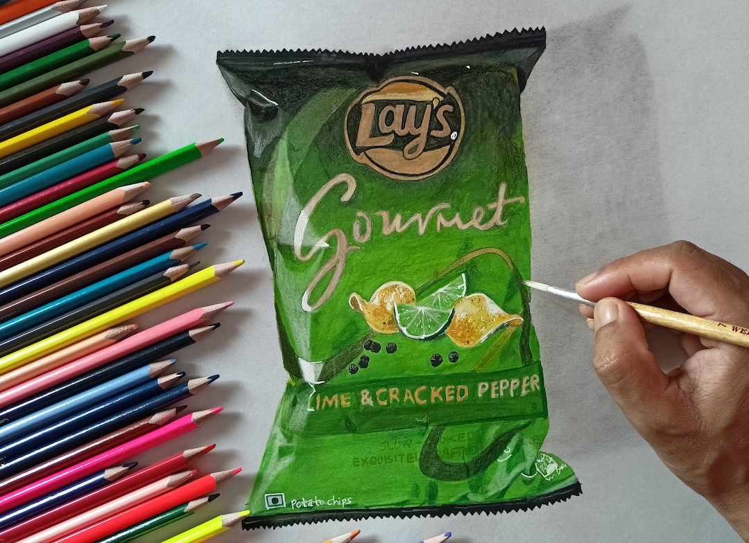 Drawing Lays Chips Pack Drawing Lays Pack Handmade Drawing Etsy