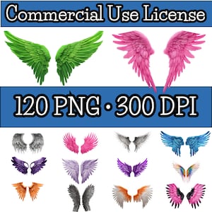 Angel Wing Clipart JPG Files || Digital Download Art || Heavenly Angel Wings ||  Religious Artwork || Instant Download || Commercial Use