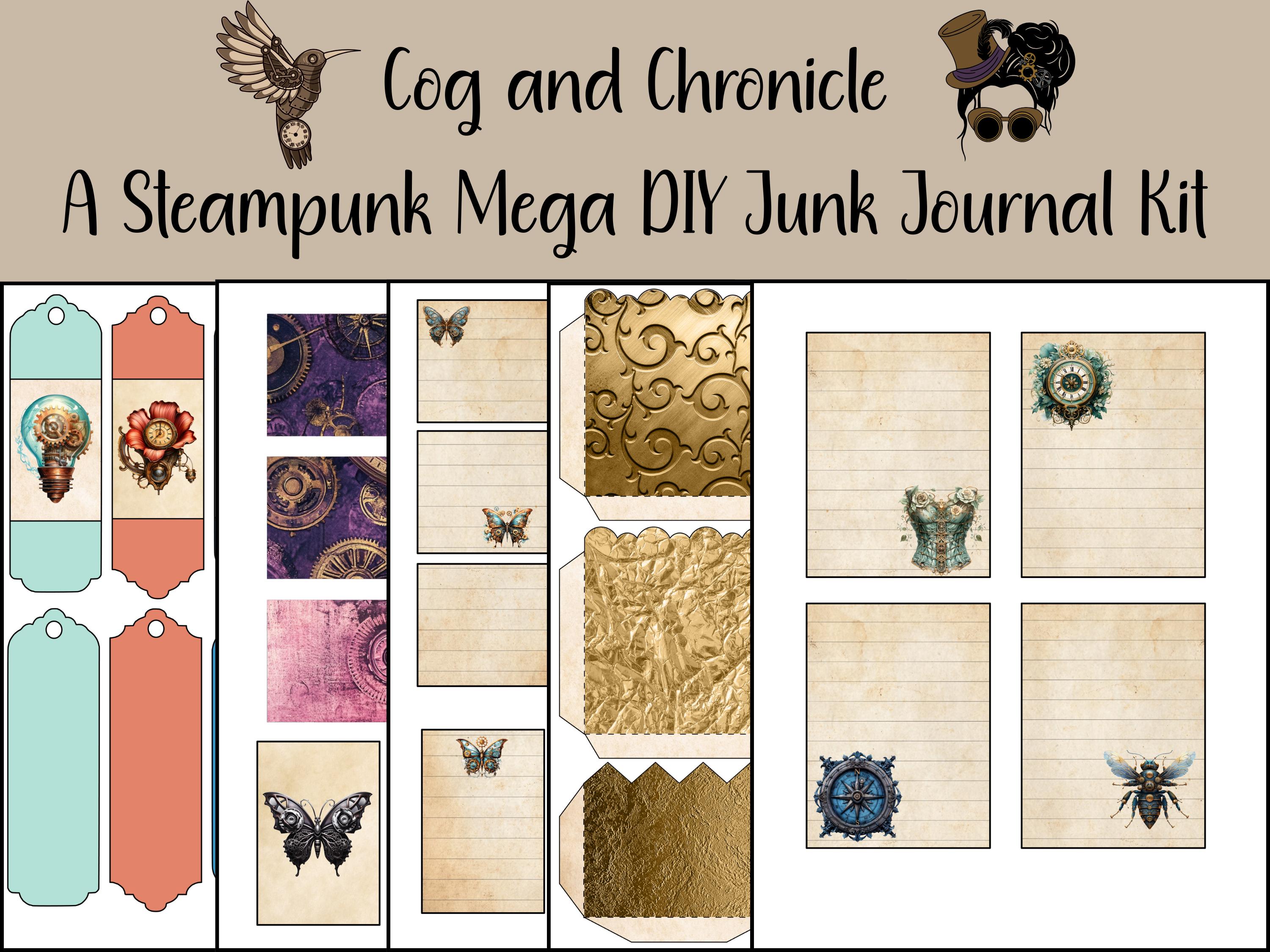 Steampunk Junk Journal Kit | Printable Ephemera, DIY Memory Keeping ...