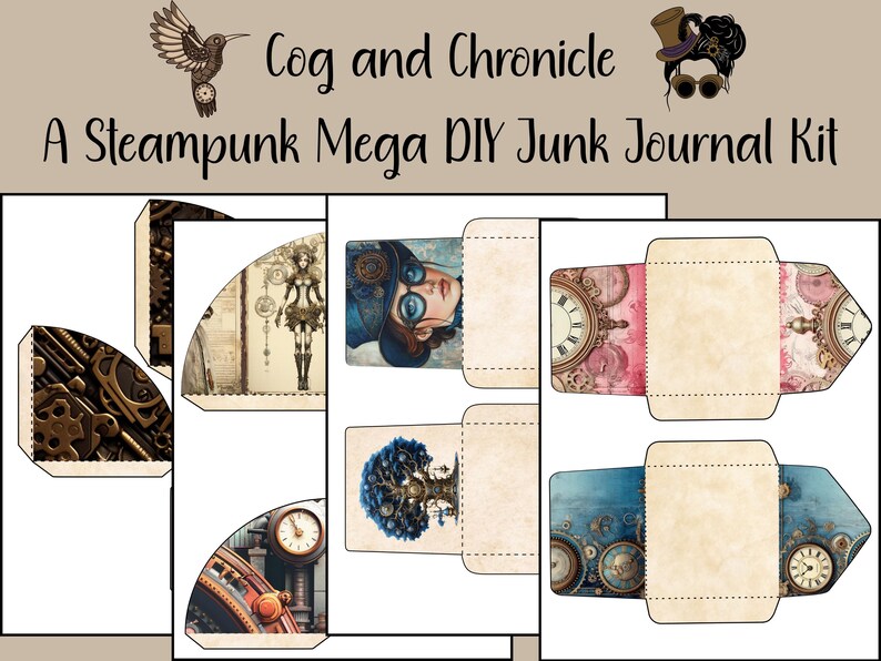 Steampunk Junk Journal Kit | Printable Ephemera, DIY Memory Keeping ...
