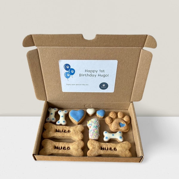 Medium Personalised Birthday Dog Treat Box (A6 Letter Box)