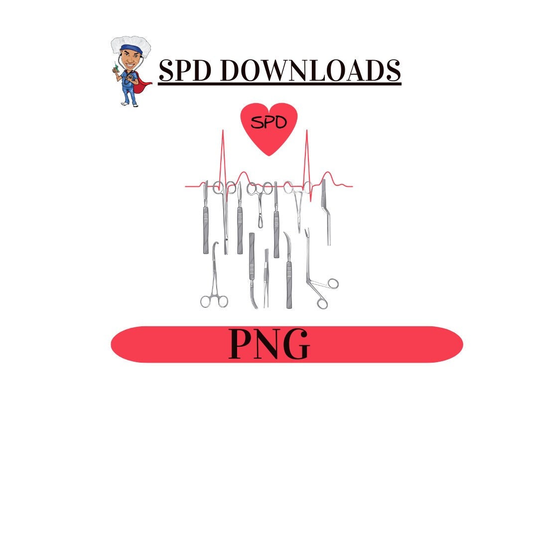 Sterile Processing SPD Heart PNG JPG - Etsy
