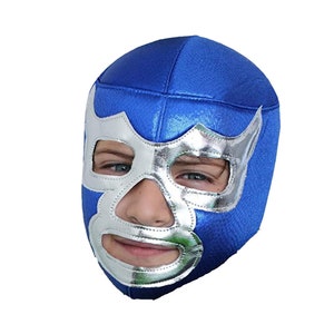 Children&#39;s Blue demon Lucha Libre Mask Kids- Luchador Child diablo azul Mask for Kid. Blue demon Costume Luchadores