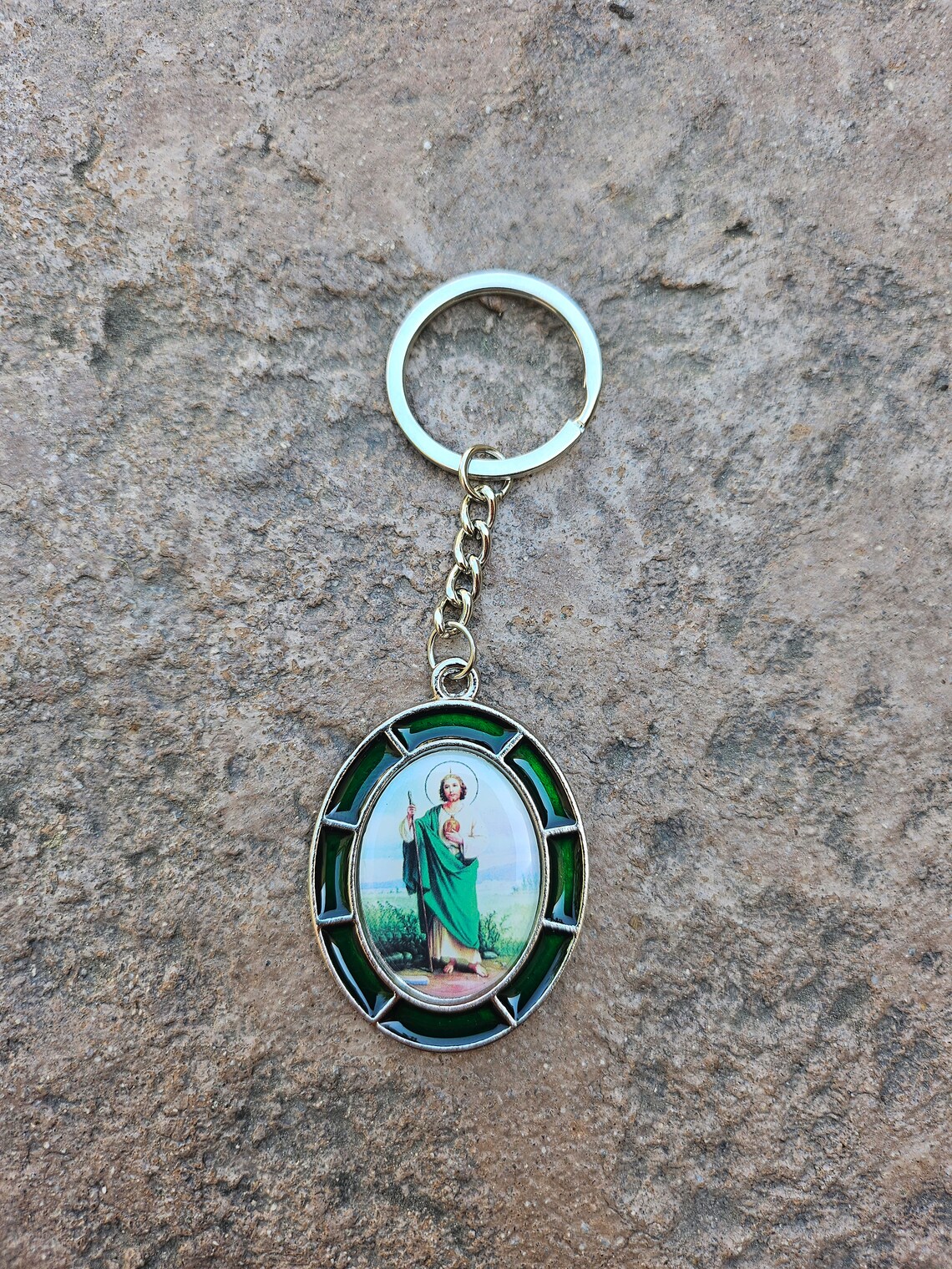 San Judas Tadeo Keychain. Religious Key Ring Key Fob Saint Etsy