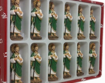 Saint Jude or Virgin Mary Statue Figures (12 pk, 3 in) Religious Favors