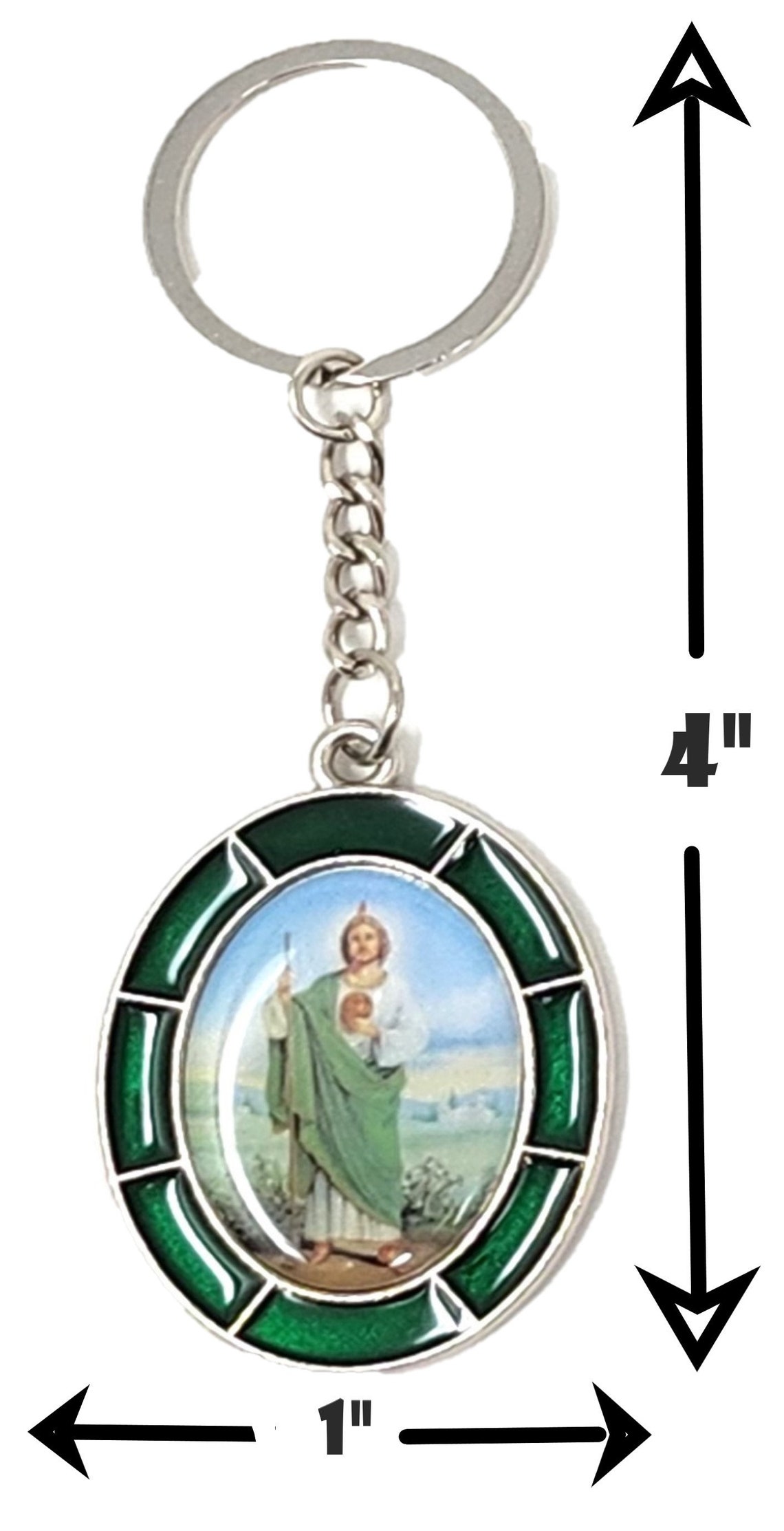 San Judas Tadeo Keychain. Religious Key Ring Key Fob Saint Etsy