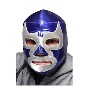 Adult Blue Demon Lucha Libre Mask -Luchador Mens Blue Demon Mask for adults Diablo Azul Costume  Luchadores mascara