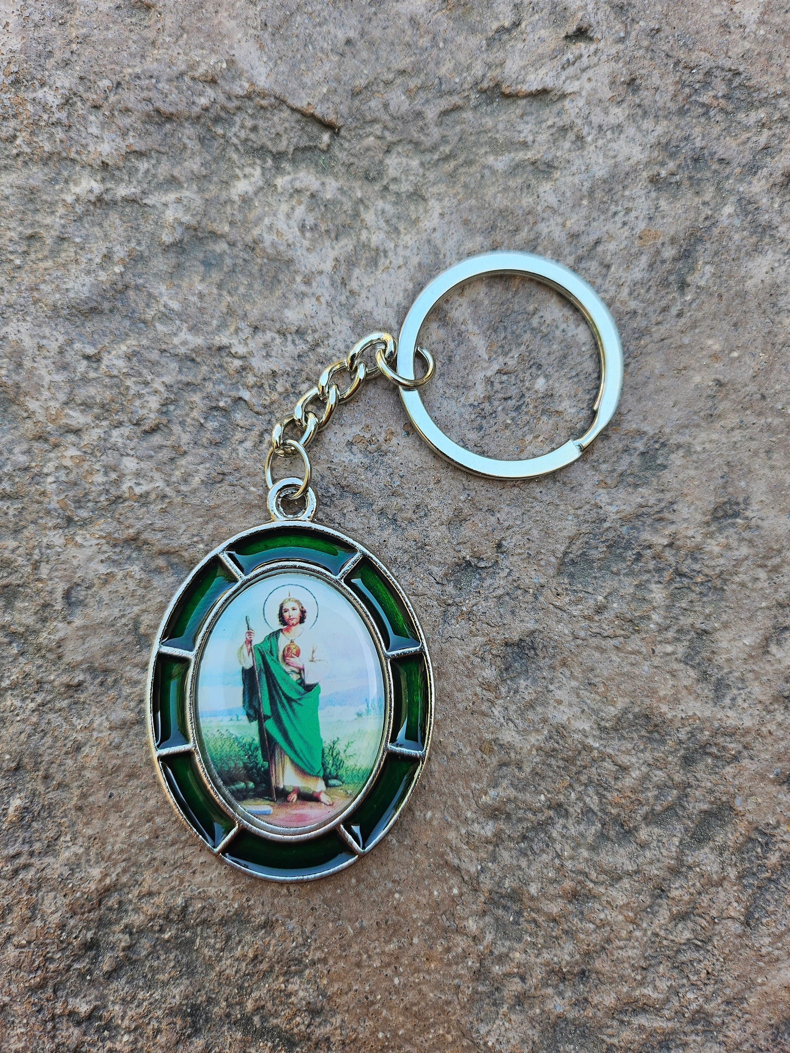 San Judas Tadeo Keychain. Religious Key Ring Key Fob Saint Etsy