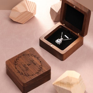 Custom Wooden Necklace Box, Elegant Jewelry Box, Personalized Anniversary Gift, Engraved Wooden Jewelry Box, Anniversary Gift