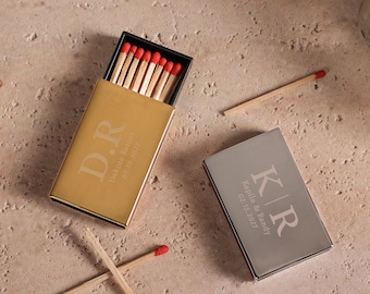 Custom Couples Matchbox Metal, Luxury Name Mirrored Matchboxes, Wedding Guest Gifts, Housewarming Gift, Anniversary Engagement Gift