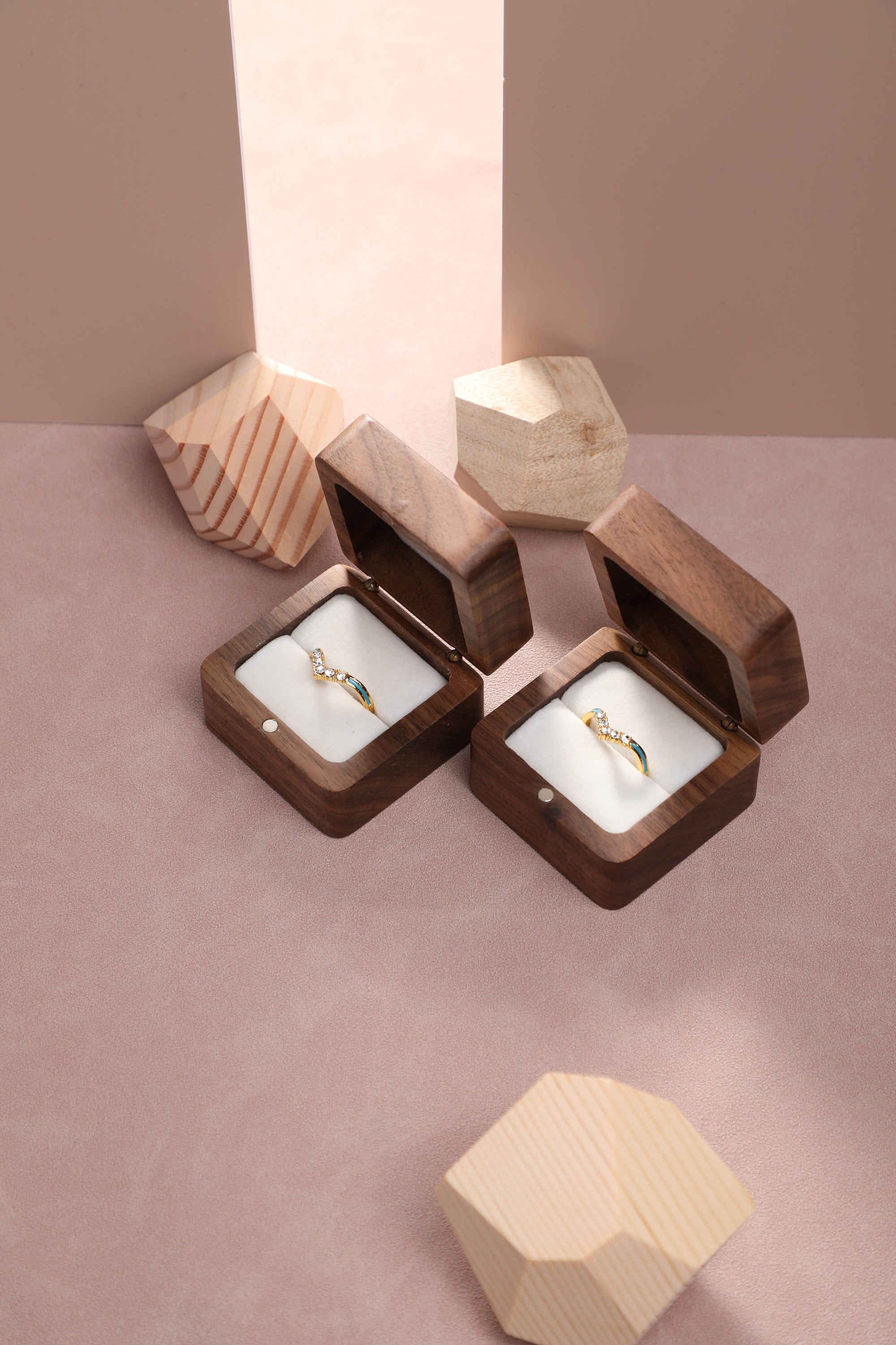 Personalized Wedding Ring Box Engrave Wooden Square Ring Box Etsy