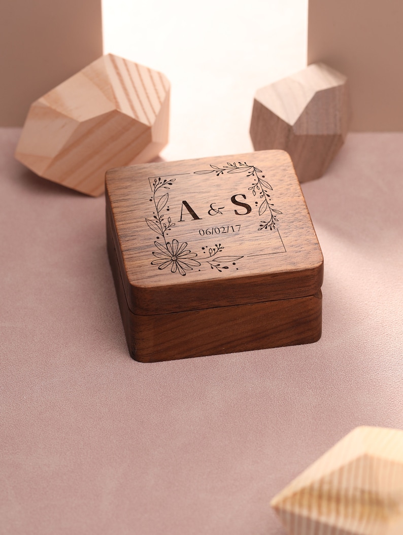 Custom Wooden Necklace Box, Elegant Jewelry Box, Personalized Anniversary Gift, Engraved Wooden Jewelry Box, Anniversary Gift image 7