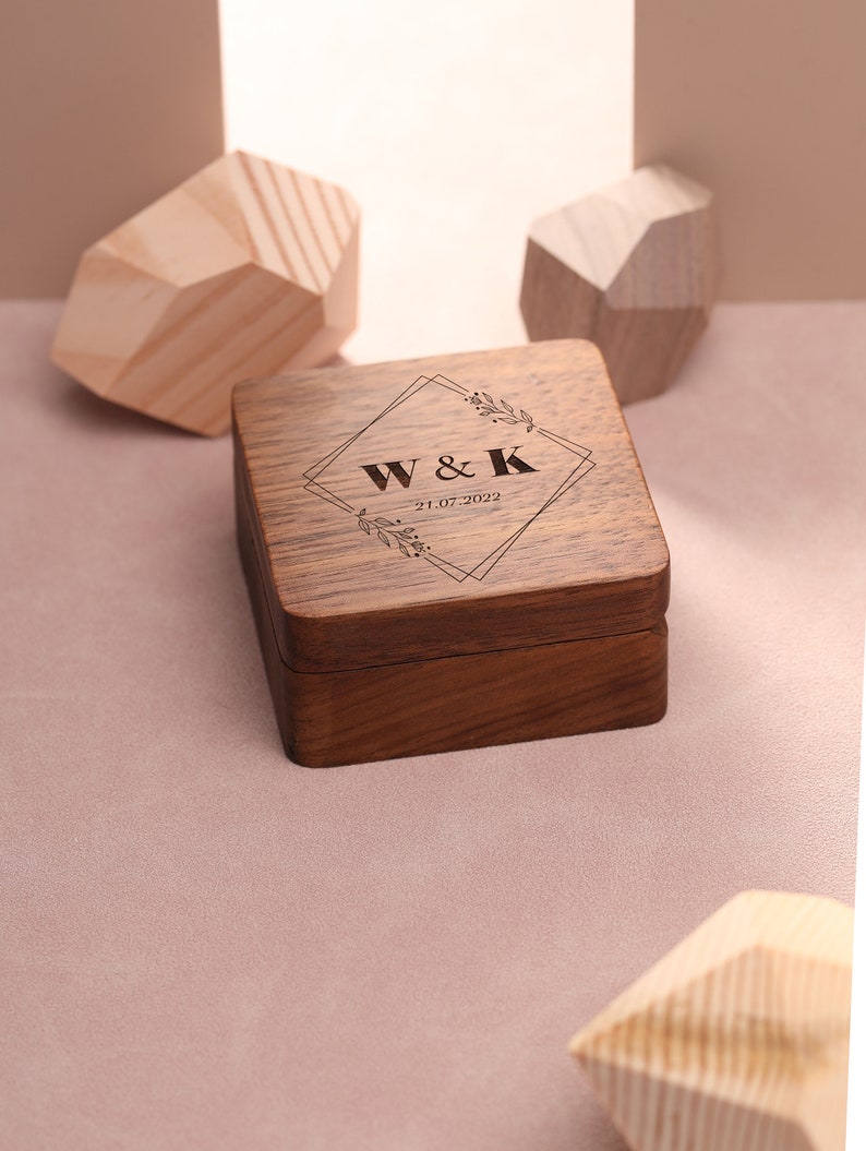 Custom Wooden Necklace Box, Elegant Jewelry Box, Personalized Anniversary Gift, Engraved Wooden Jewelry Box, Anniversary Gift image 3
