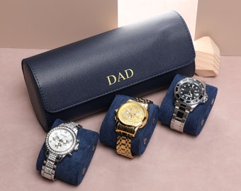 Navy Blue Vintage Watch Storage Box Personalized Watch Storage Box Engraved Watch Storage Box Custom Gift Watch Storage Box, Best Man Gift
