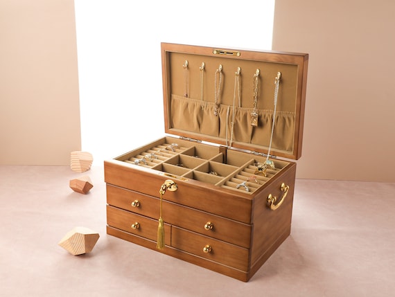 LARGE JEWELRY BOX Wooden Jewelry Organizer Box for Women Girls