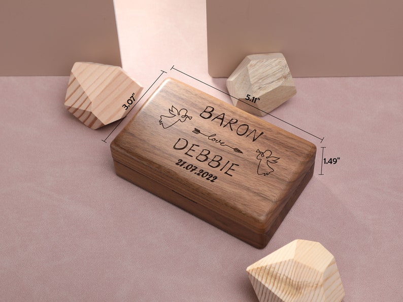 Rectangle Ring Box Custom Rectangular Jewelry Box Wooden Ring Box With Mirror - Etsy